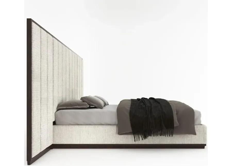 COLONNA WALL CALIFORNIA KING BED IN BRUNETTE (DARK BROWN WOOD FINISH)