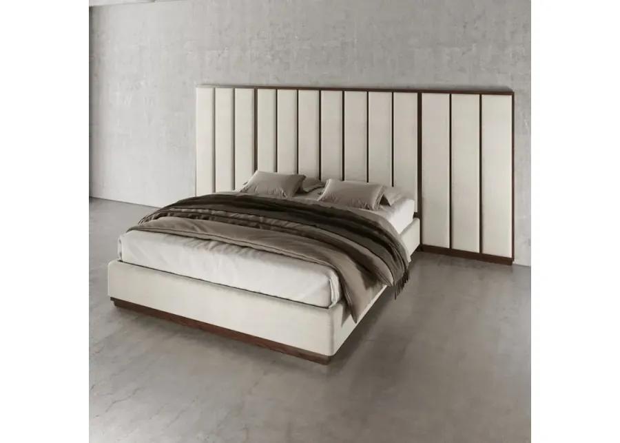 COLONNA WALL CALIFORNIA KING BED IN BRUNETTE (DARK BROWN WOOD FINISH)