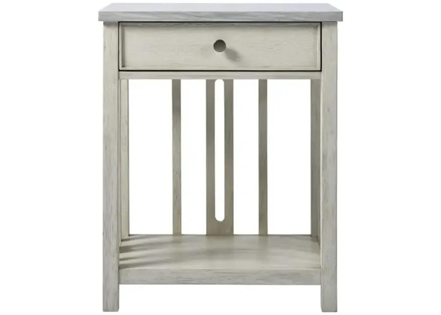 ESCAPE COASTAL LIVING HOME SANDBAR NIGHTSTAND WITH STONE TOP