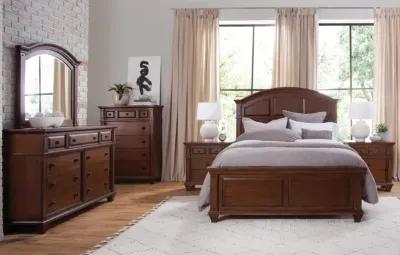 American Woodcrafters Complete Queen Bedroom Set Panel Bed, Dresser, Mirror & Nightstand Cinnamon Cherry Sedona