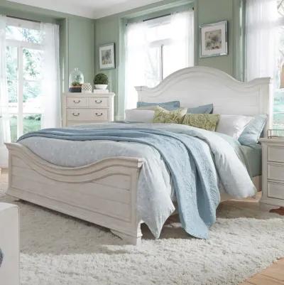 Liberty Furniture Bayside Antique White California King Panel Bed