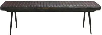 Coaster Misty Leather Upholstered Dining Bench Antique Espresso