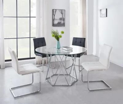 Steve Silver 5-Piece Escondido Table & 4 White Side Chairs