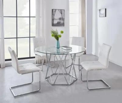 Steve Silver 5-Piece Escondido Table & 4 White Side Chairs