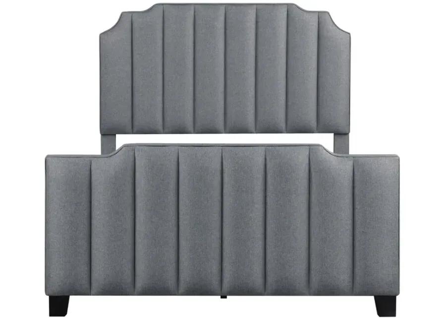 FIONA FULL UPHOLSTERED BED LIGHT GREY