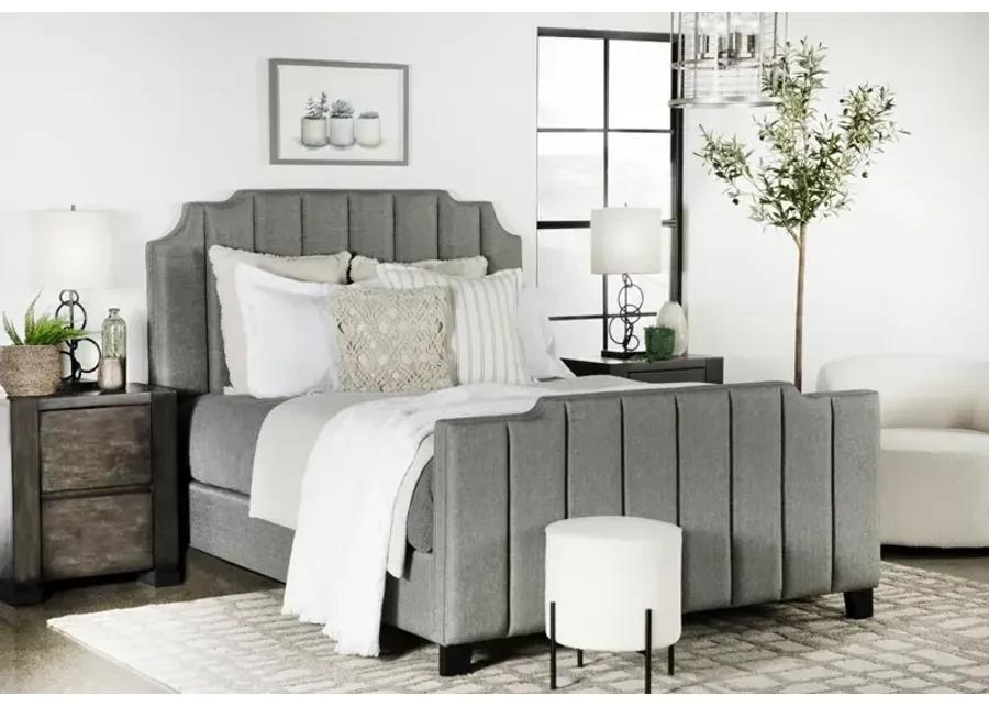 FIONA FULL UPHOLSTERED BED LIGHT GREY