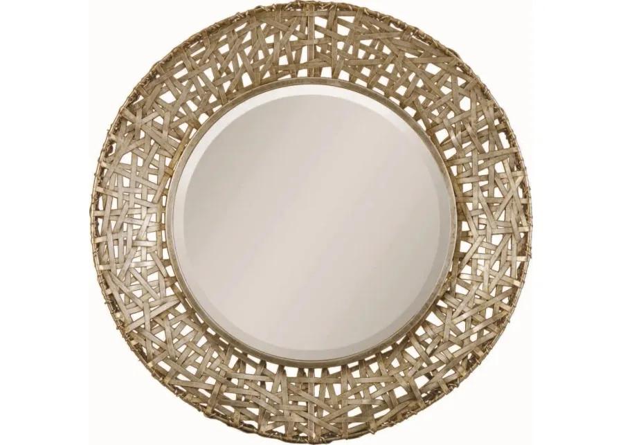 ALITA CHAMPAGNE SILVER WOVEN METAL MIRROR