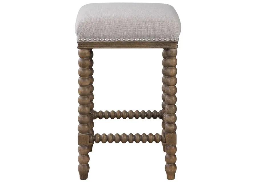 PRYCE SOFT IVORY COUNTER HEIGHT STOOL