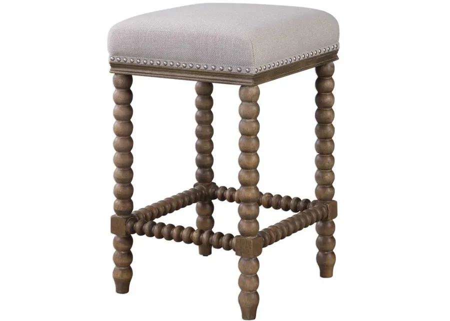 PRYCE SOFT IVORY COUNTER HEIGHT STOOL