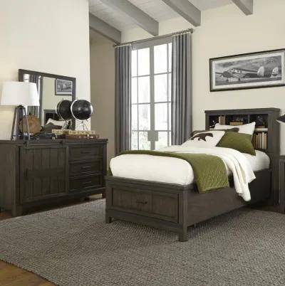 Liberty Furniture Kids/Teens Complete Twin Bedroom Set Bookcase Bed, Dresser & Mirror Thornwood Hills