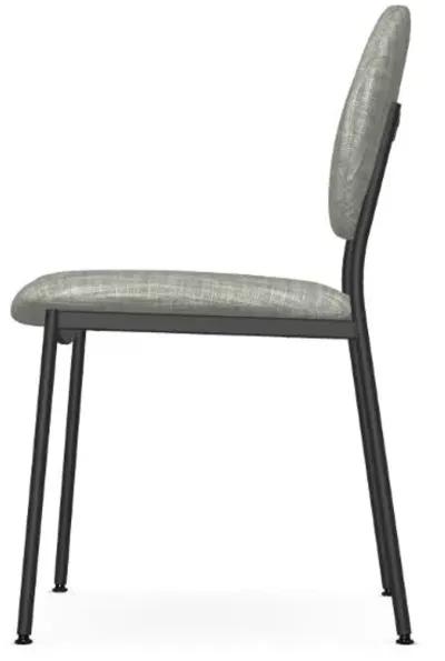 Amisco Cassandra Illusion Upholstered Dining Side Chair in Black Coral