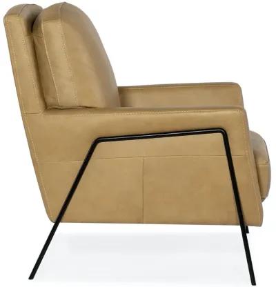 AMETTE METAL FRAME ANKUR SAND CLUB LEATHER CHAIR