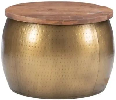 Powell Royce Large Brass Gold Drum with Storage