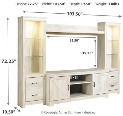 Ashley Bellaby 4-Piece Entertainment Center Whitewash