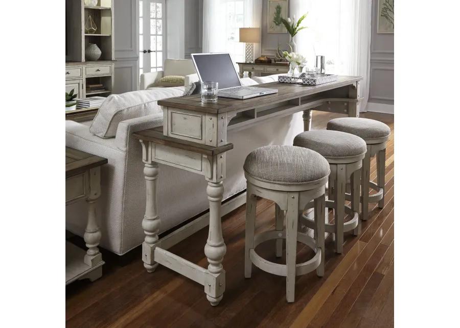 4 PIECE CONSOLE SET (1-CONSOLE 3-STOOLS) - MORGAN CREEK