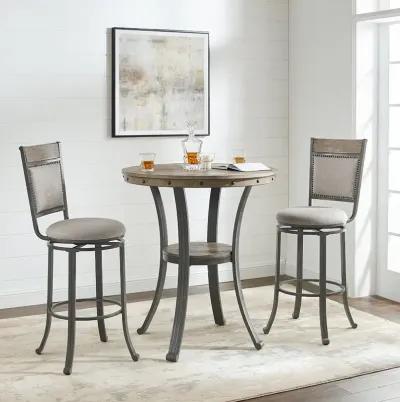 Franklin 3-Piece Pewter Bar Stools & Table Set