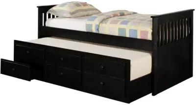 Rochford 3-Drawer Twin Bed With Captains Trundle Black