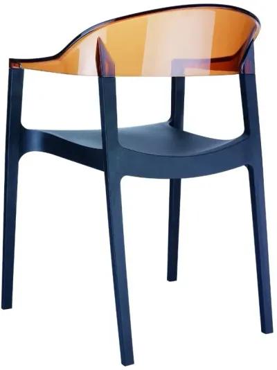 Compamia Carmen Modern Dining Chair Black Seat Transparent Amber Back