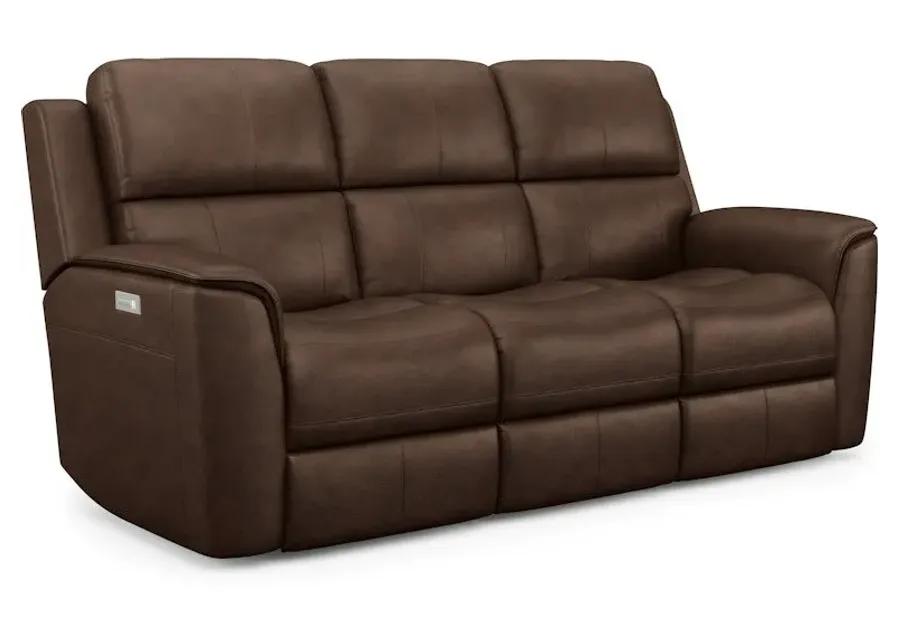 HENRY LEATHER TRIPLE PWR RECL SOFA ZERO GRAVITY IN BURNT UMBER 946-71