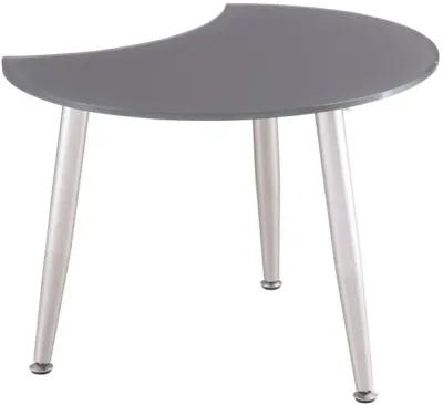 GREY CONTEMPORARY SHAPED-TOP GLASS COCKTAIL TABLE