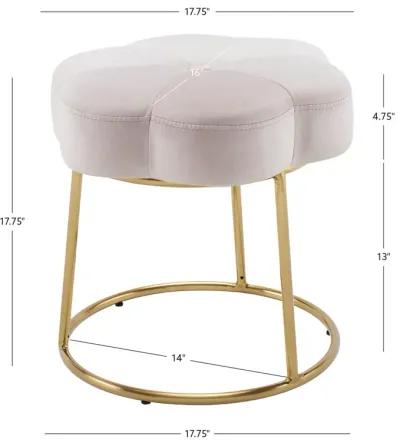 Linon Seraphina Pink Accent Vanity Stool