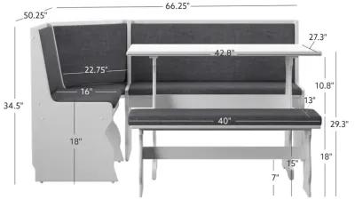 Linon Sasha Charcoal Nook