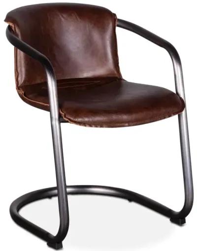 PORTOFINO LEATHER DINING CHAIR GEISHA BROWN