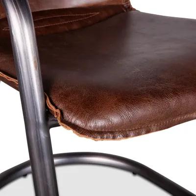 PORTOFINO LEATHER DINING CHAIR GEISHA BROWN