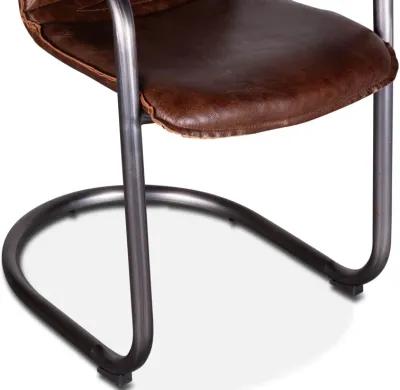 PORTOFINO LEATHER DINING CHAIR GEISHA BROWN