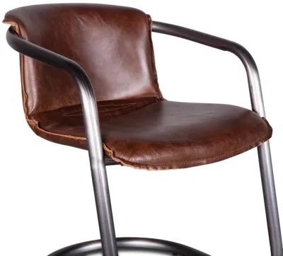 PORTOFINO LEATHER DINING CHAIR GEISHA BROWN