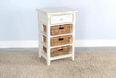 Sunny Designs Marina White Sand Storage Table