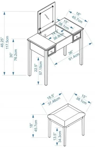 Silver Butterfly Vanity & Stool