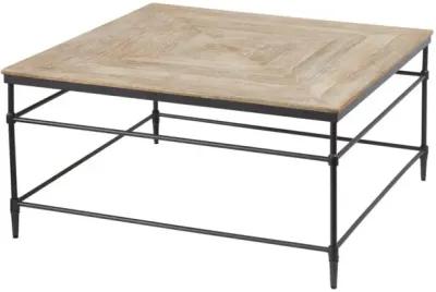 FENWAY 36 INCH SOLID WOOD SQUARE COFFEE TABLE IN PICKLED MANGO