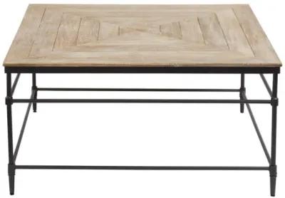 FENWAY 36 INCH SOLID WOOD SQUARE COFFEE TABLE IN PICKLED MANGO