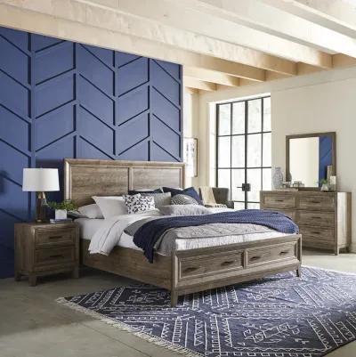 Complete King Bedroom Set - Storage Bed, Dresser, Mirror & Nightstand - Ridgecrest