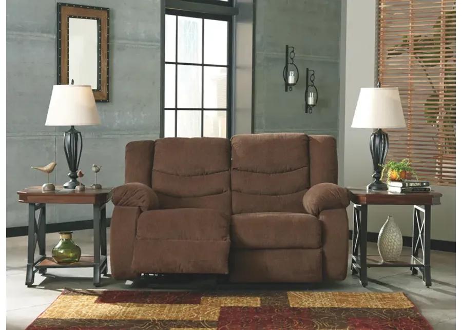 TULEN RECLINING LOVESEAT CHOCOLATE SIGNATURE DESIGN