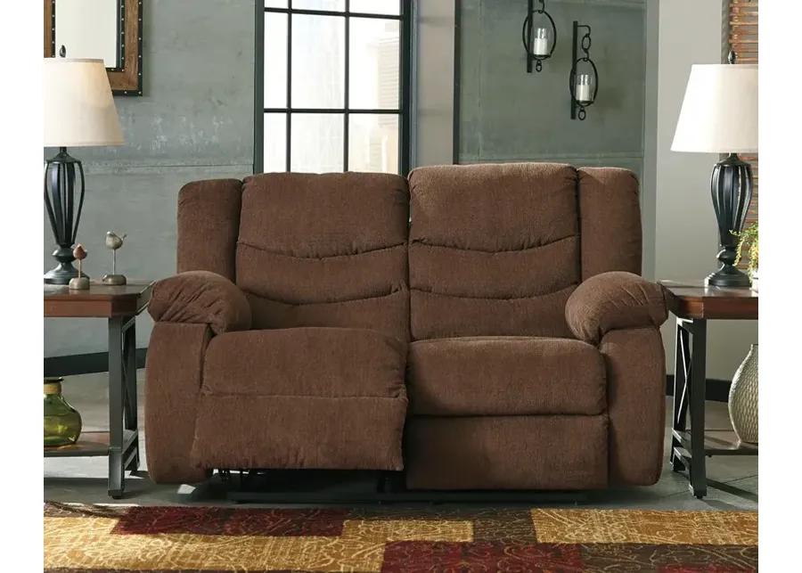 TULEN RECLINING LOVESEAT CHOCOLATE SIGNATURE DESIGN