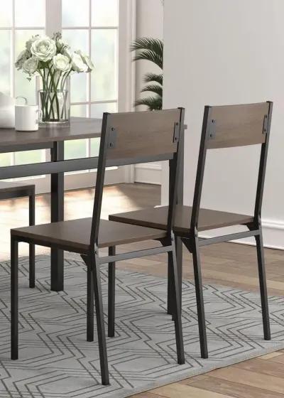 Coaster Lana 5-Piece Rectangular Dining Set Dark Brown & Black