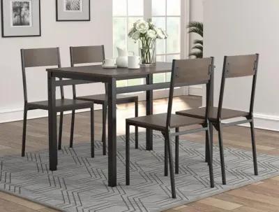 Coaster Lana 5-Piece Rectangular Dining Set Dark Brown & Black