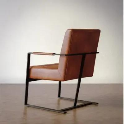 Maguire Genuine Leather Saddle Sled Chair