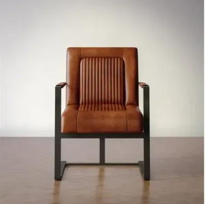 Maguire Genuine Leather Saddle Sled Chair