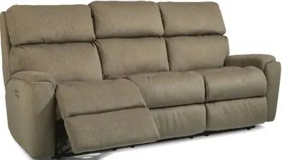 Flexsteel Rio Pewter Power Reclining Sofa with Power Headrests