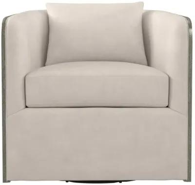 Bernhardt Eliot Leather Swivel Barrel Chair