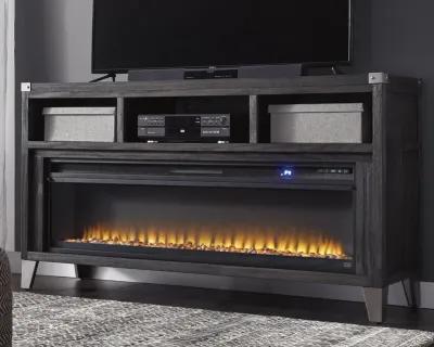 Ashley 65 Inch Todoe TV Stand with Electric Fireplace Gray