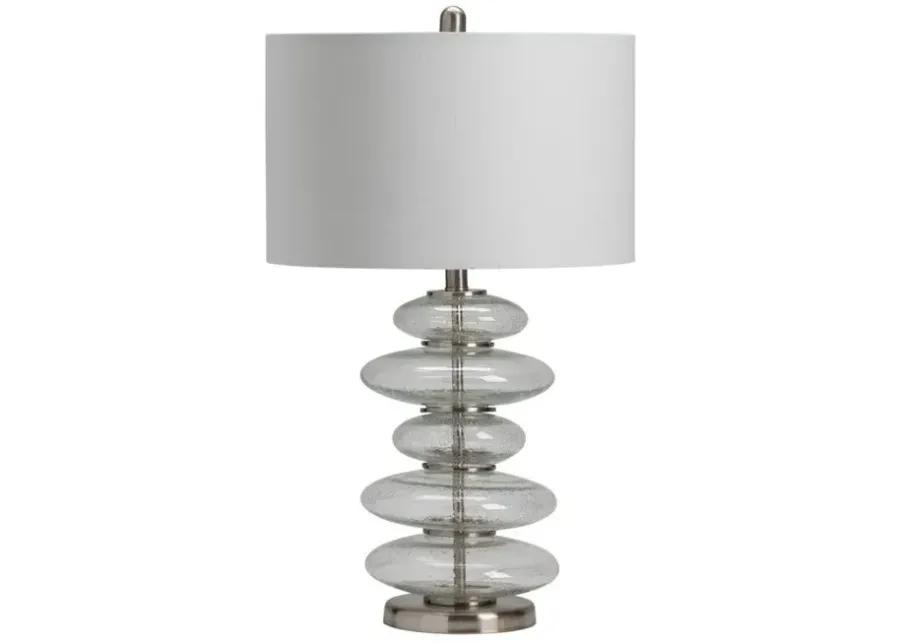 KELLER STAINLESS STEEL/WHITE TABLE LAMP