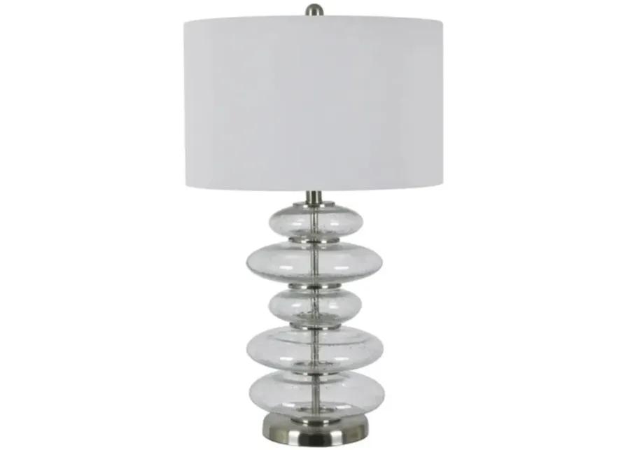 KELLER STAINLESS STEEL/WHITE TABLE LAMP