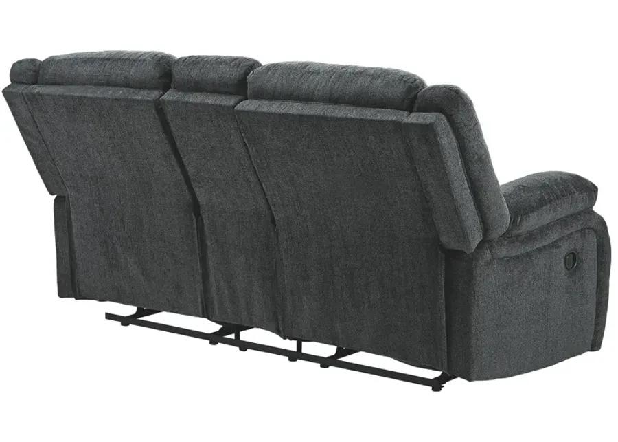 DRAYCOLL RECLINING LOVESEAT WITH CONSOLE SLATE SIGNATURE DESIGN