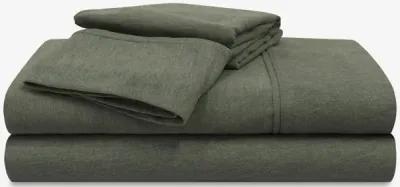 SPLIT KING/SPLIT CALIFORNIA KING FOREST GREEN HYPER-WOOL SHEET SET