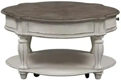 Liberty Furniture Magnolia Manor Antique White 1-Drawer Round Cocktail Table