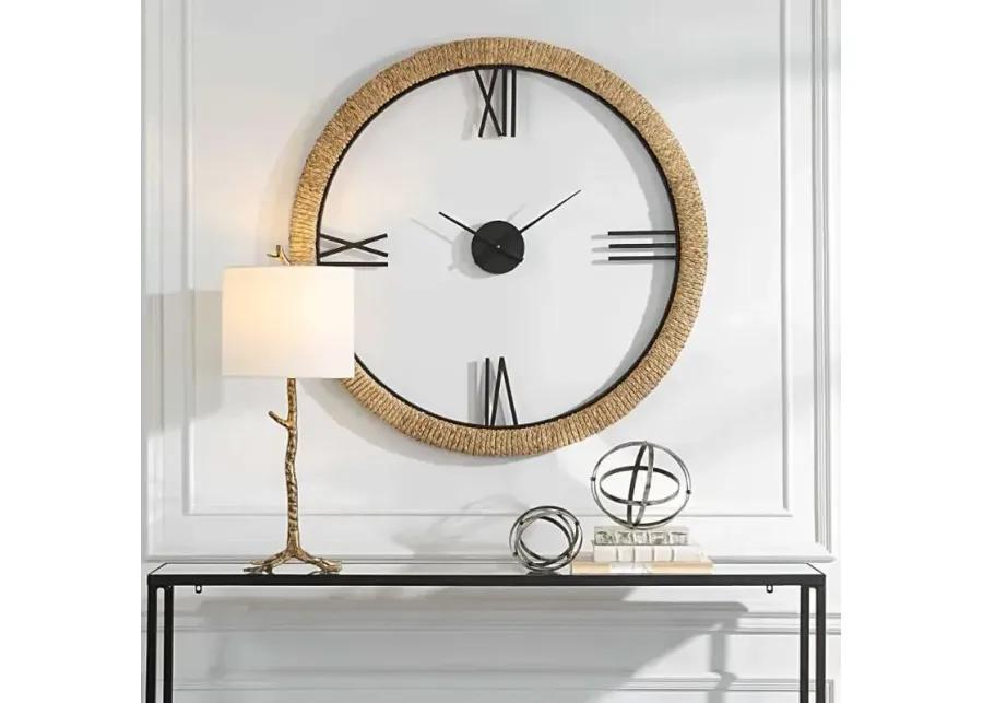 MONTECITO BEIGE/IRON/WHITE WALL CLOCK